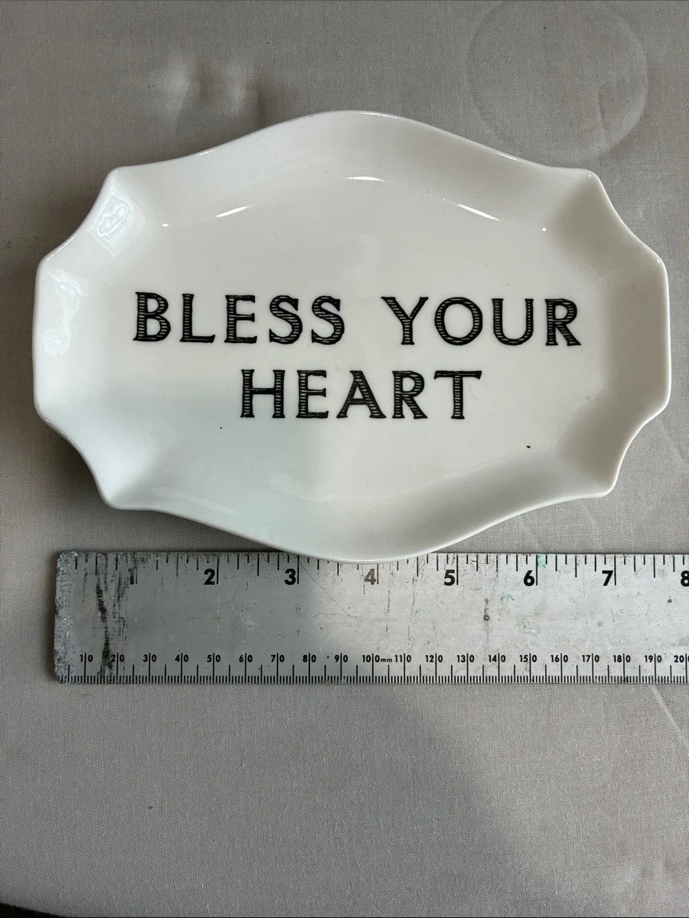 White 'Bless Your Heart' Decorative Trinket Dish